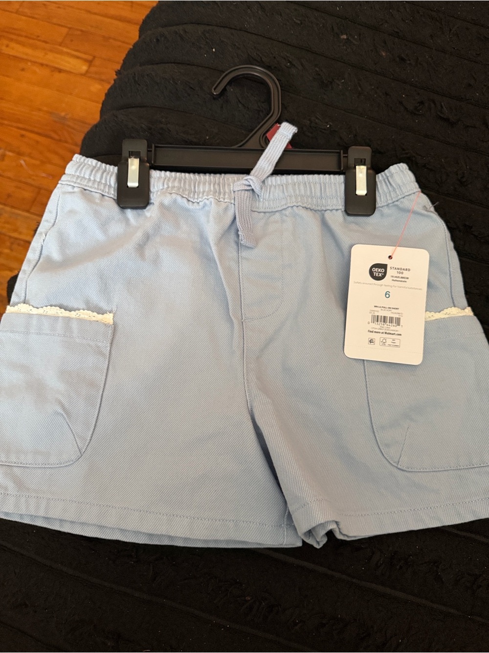 wonder nation Light Blue Girls' Drawstring Pocket Shorts